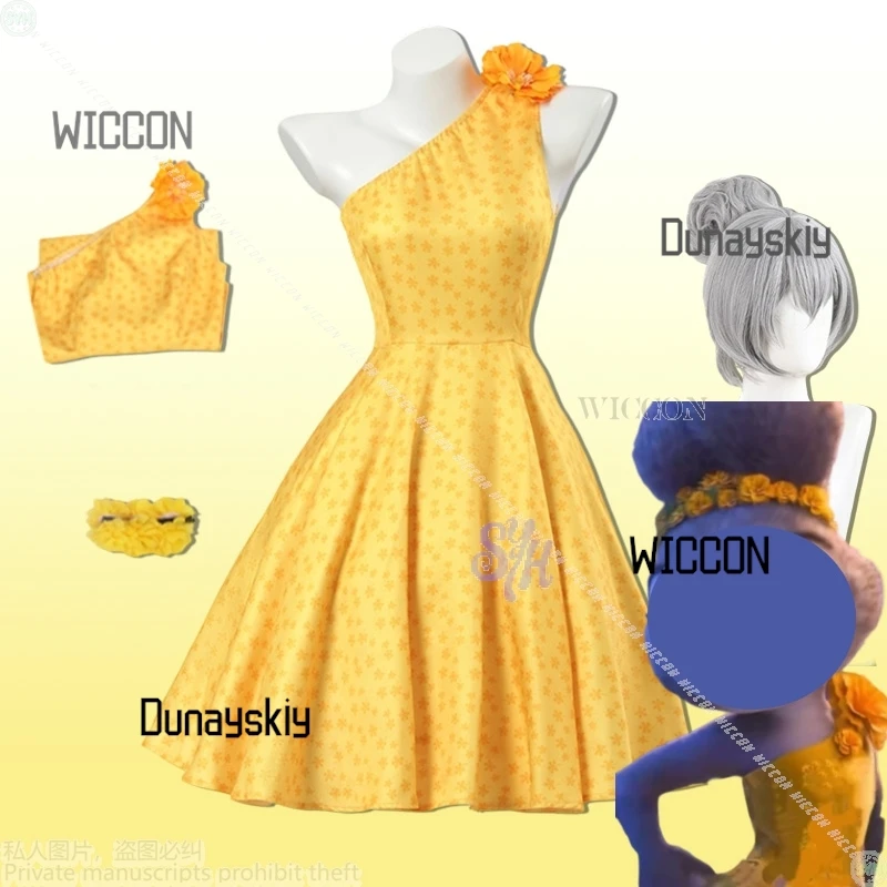 

Serein Cos Store Пушистый Хэллоуин Кролик Косплей Желтое Цельное Вечернее Платье Бальное Платье Лолита Цветок Головные Уборы Рождество