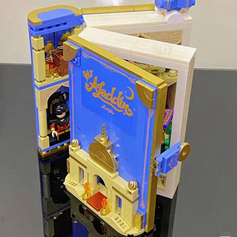 WeKKI Beauty and The Beast Fairy Tale Book Building Blocks Rapunzel Treasure Box Alice Toys Splicing Model Ornaments Gifts view 2