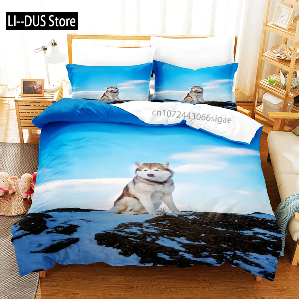 

Animal Wolf Bedding Set Snow Wolf Skin- Friendly Soft King Queen Size Duvet Cover Set With Pillowcase No Filler For Boys Adults