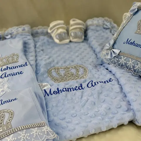 5 uds hecho a mano DIY vinilo nombre personalizado bebé niña recién nacido joyas corona rosa Take Me Home Layette 5 piezas conjunto de regalo de lujo