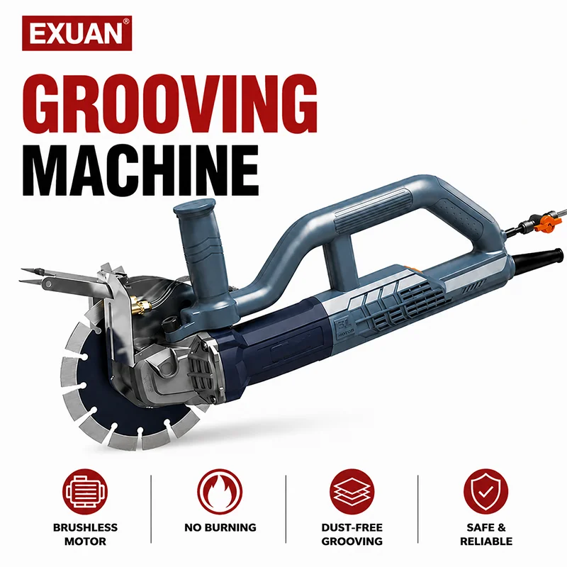 Electric Grooving Machine Wall Chaser Dust-Free Cutting Tool Brushless Motor Concrete Wall Slotting Machine For Construction