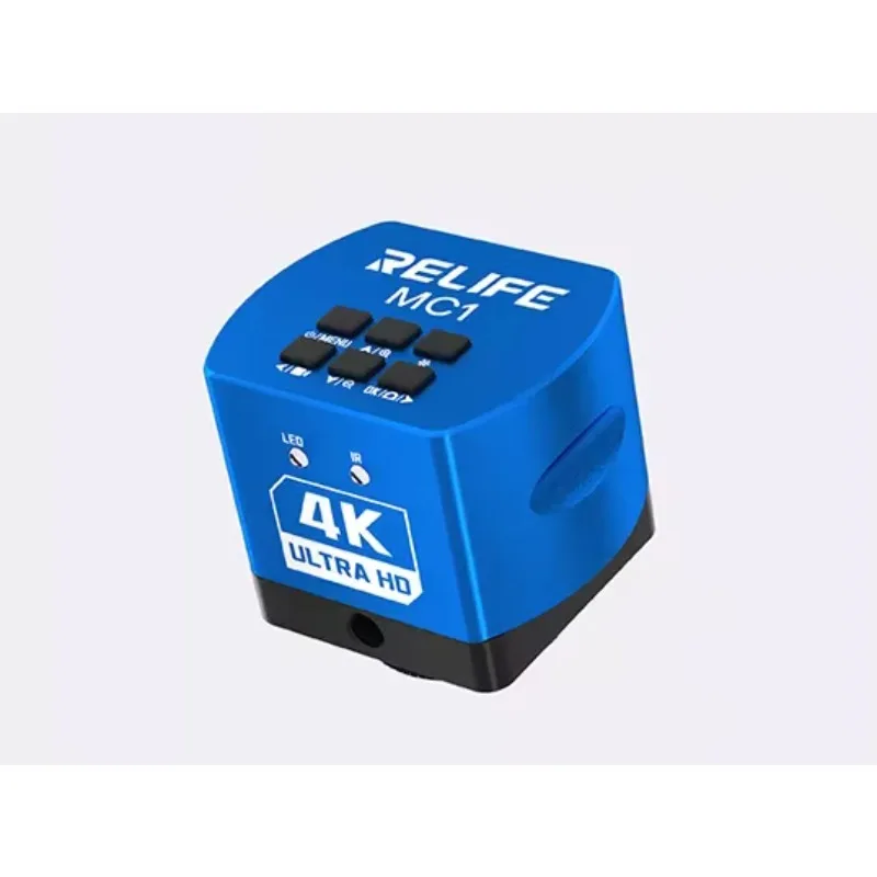 RELIFE RL-M6T Pro-B1 Microscope stéréo trinoculaire HD + Source de lumière SS-033 + adaptateur 0,5 CV + caméra HD MC1 4K pour la réparation de PCB de téléphone