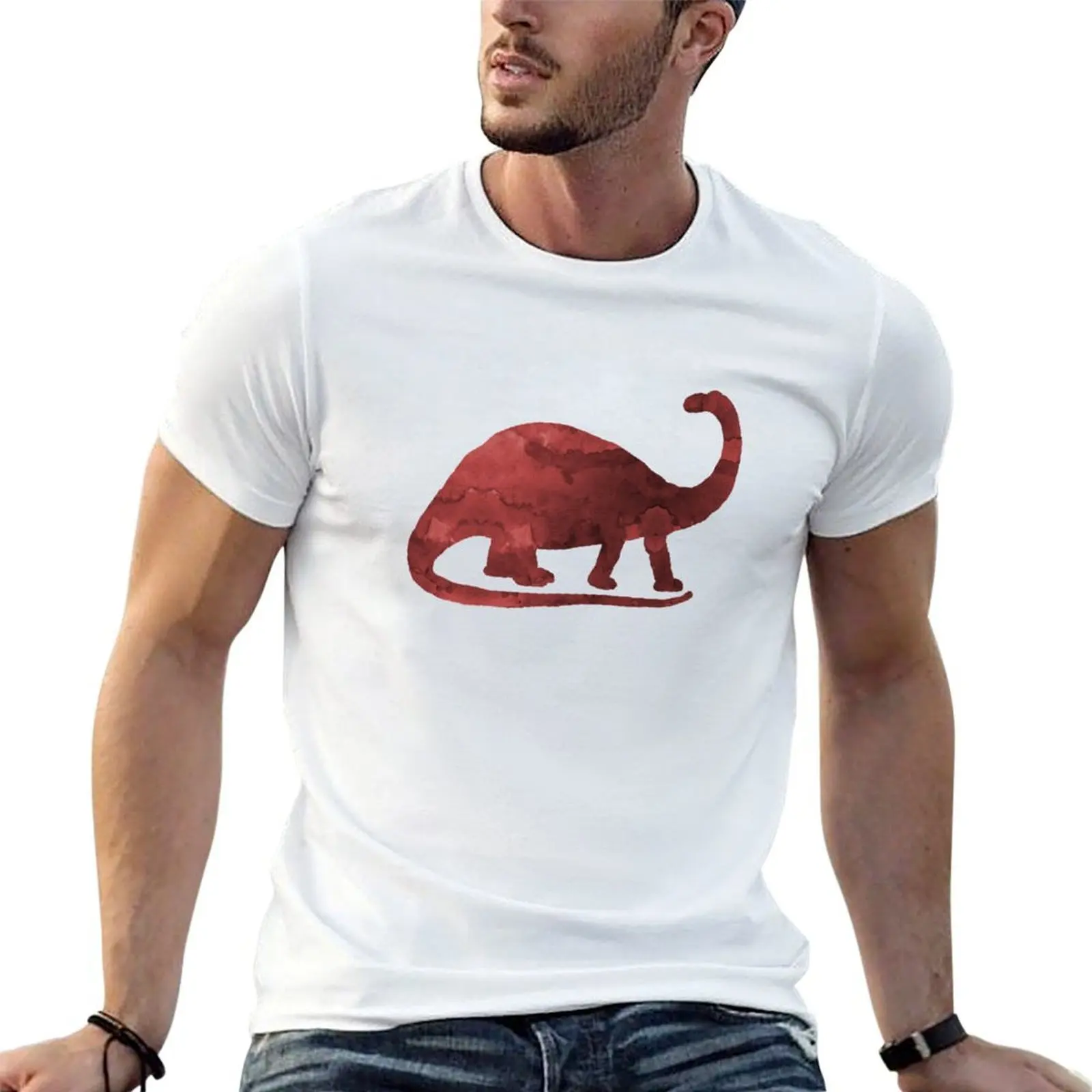 

Dinosaur Art - Brontosaurus T-Shirt man t shirts cotton anime t shirts for man T-Shirt