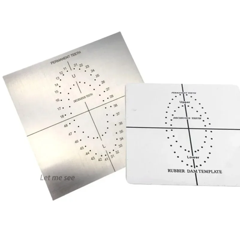 1pc Lab Rubber Dam Punch Hole Positioning Board Barrier Template with Scale Stainless Steel Lab Instrument Tools s