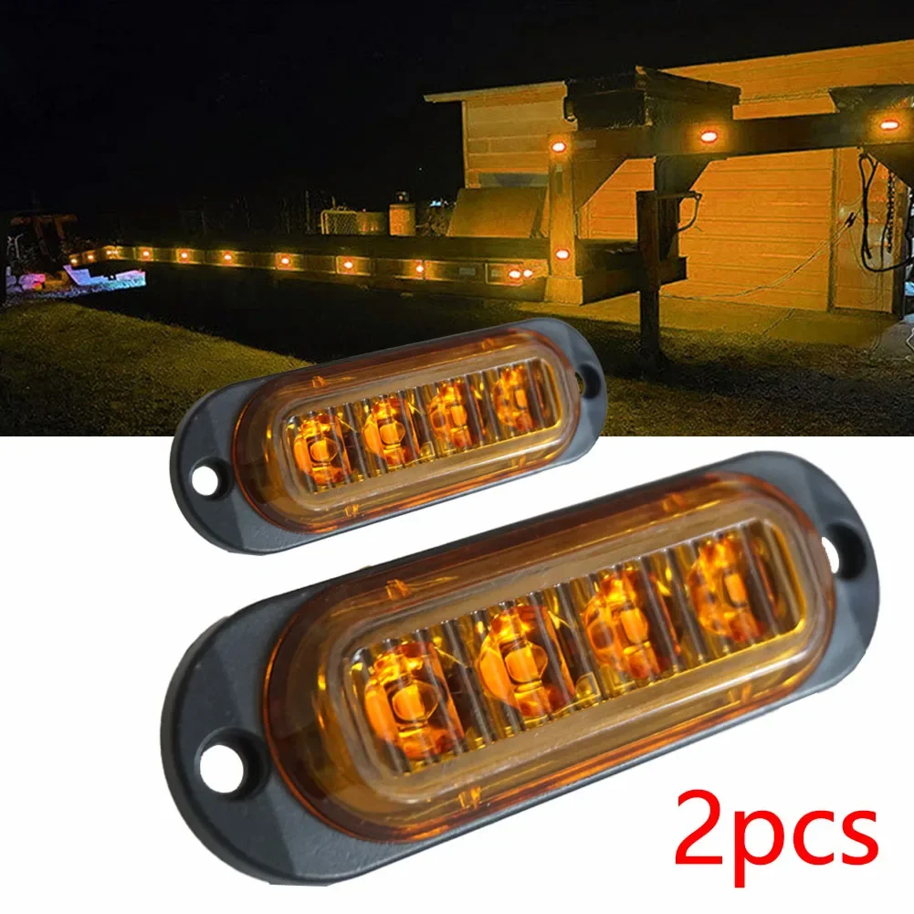 

2 PCS Car LED Side Marker Lights Yellow DC 12V Clearance Light Lamp Indicator For Car Truck Trailer Caravans RV Car Accessories