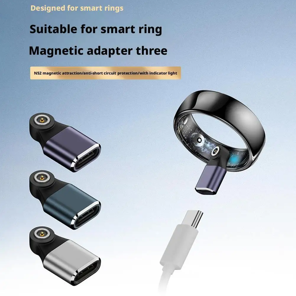 Adapter Type-C do inteligentnego ładowania z okrągłym złączem, kompatybilny z inteligentną magnetyczną głowicą ładującą, nowość 2025