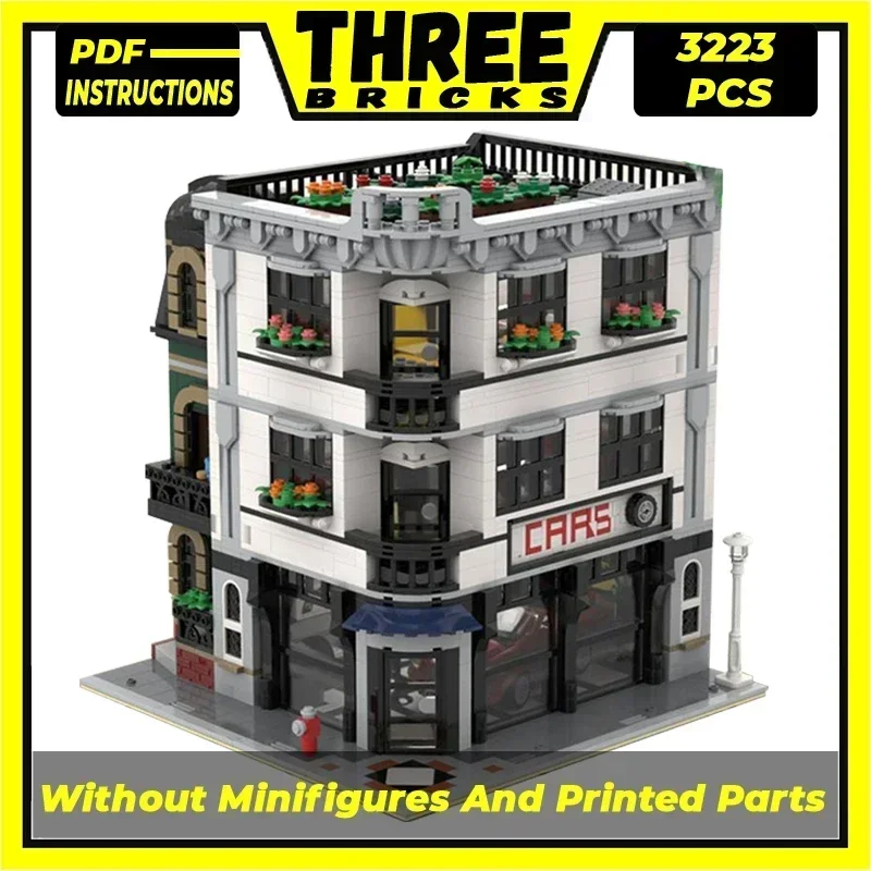 

City Street View Model Moc Building Bricks British Car Showroom Technology Modular Blocks Gifts Christmas Toys DIY Sets Assembly