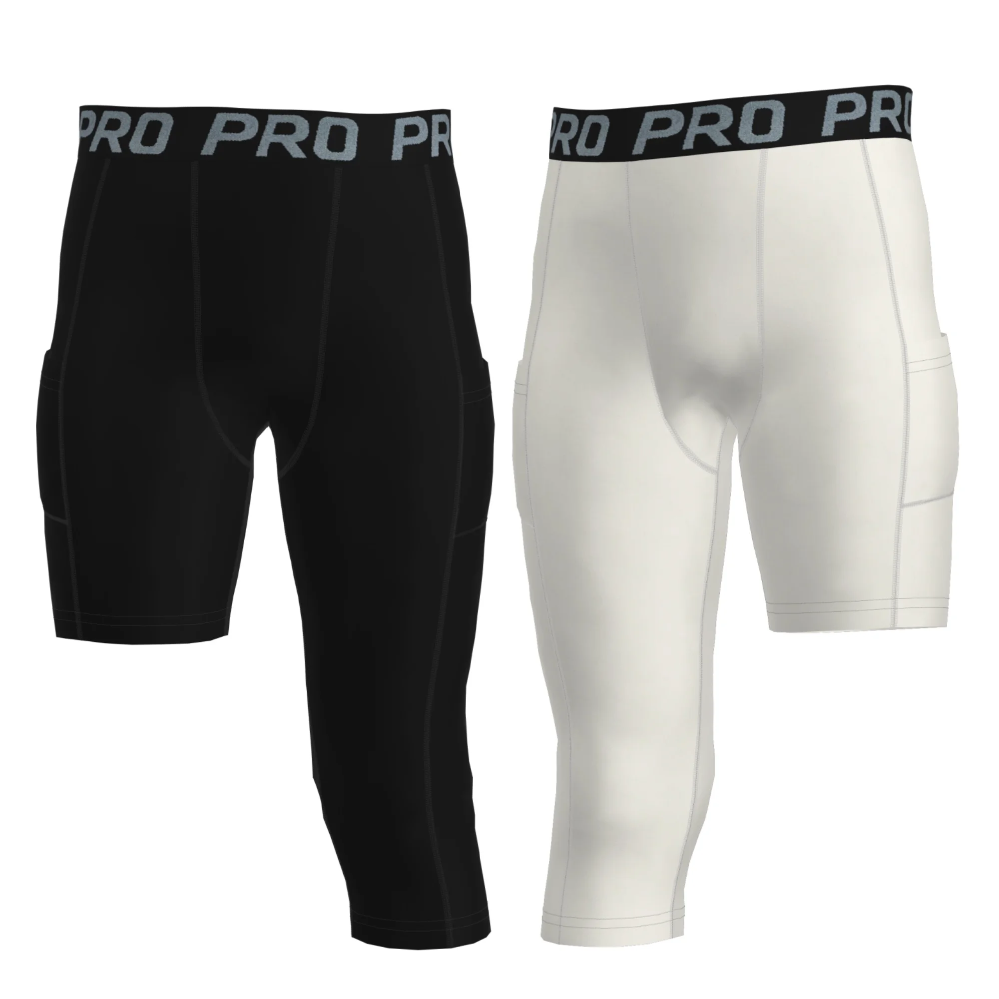 

Youth Boys 3/4 One Leg Compression Tights for Basketball Leg Sleeve Capri Athletic Base Layer Underwear for Gym Running