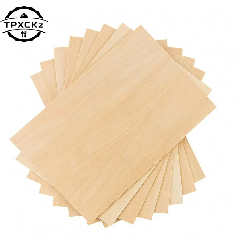Holzplatten 15x10cm Lindenholzplatten 2mm Dünn Unbehandelte Holzplatten für Basteln & Modellbau DIY-Projekte Holzhandwerk Zubehör