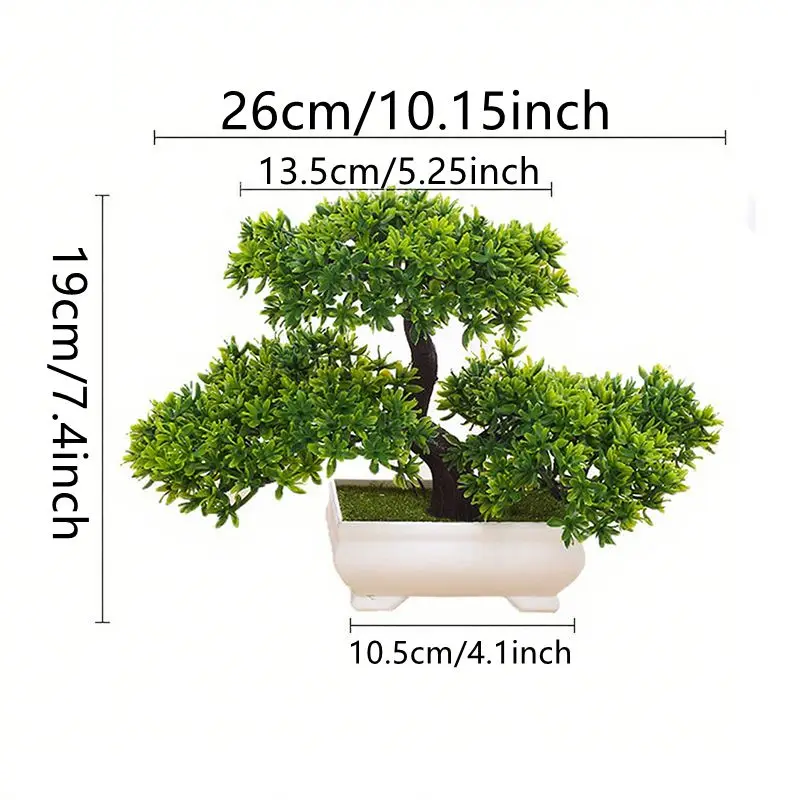 Artificial Bonsai Plastic Bionic Fake Plant for Home Room Indoor Office Decor Garden Outdoor Decoration Desk Bathroom Green Tree view 6