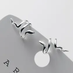 Silver Color Vintage Snake Ear Cuff Earrings for Women Animal Earcuff Clip on Earring No Pierced Jewelry Punk Clip Earrings