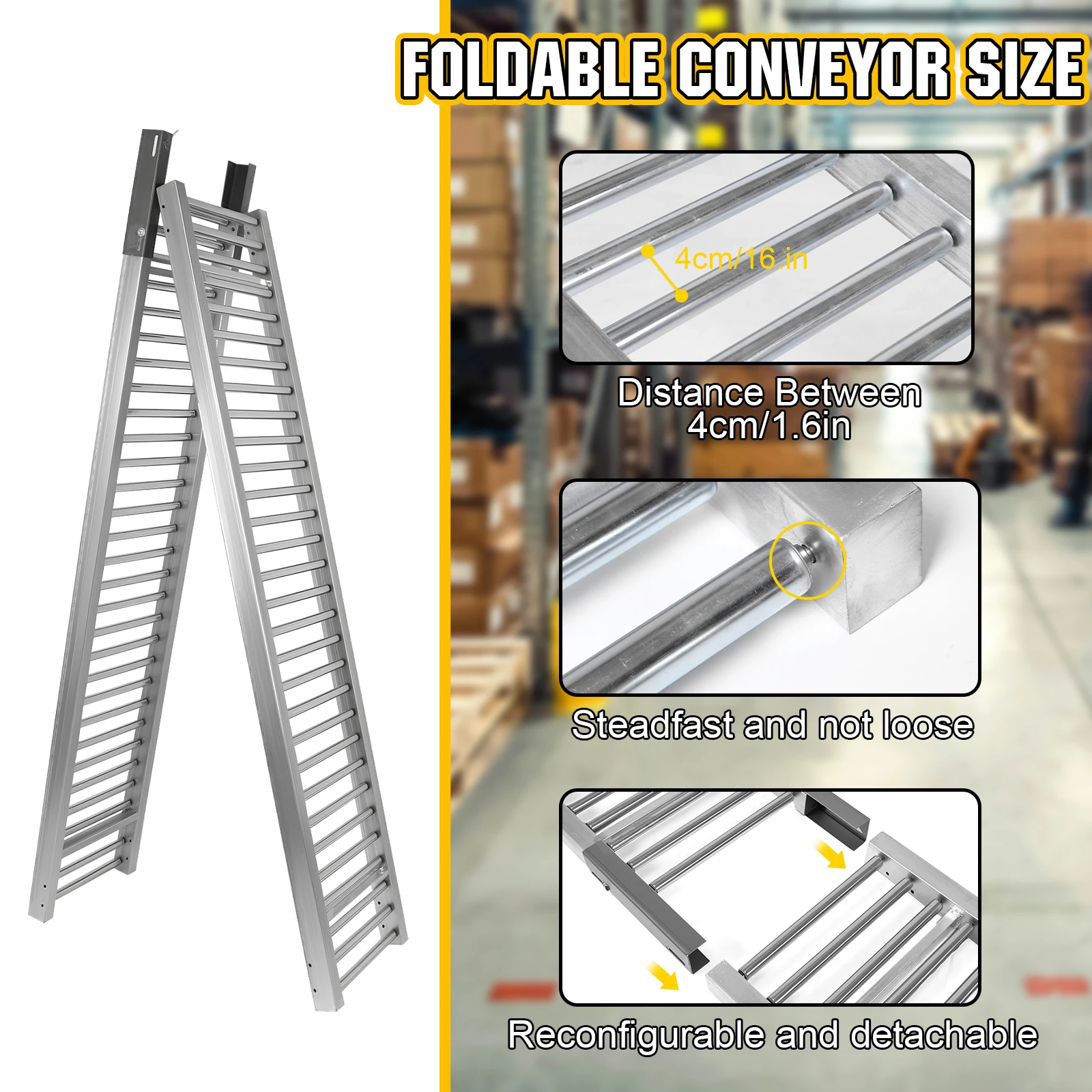 High Capacity Powerless Roller Conveyor Metal Frame 4000mm for Logistics and Manufacturing Environments