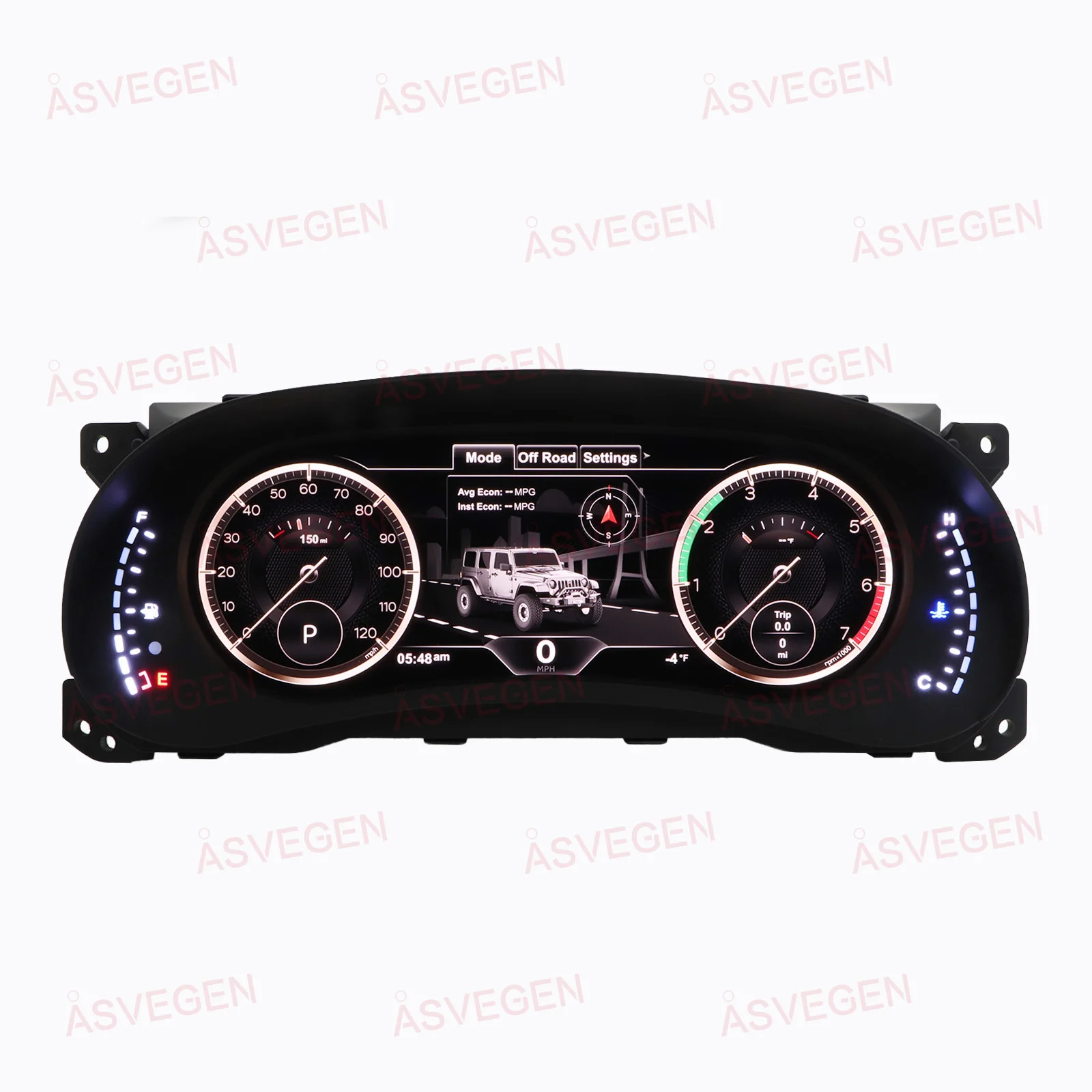 12.3'' Digital LCD Instrument Dash Screen Cluster For Jeep Wrangler JK 2010-2017 LCD Dashboard Instrument Display