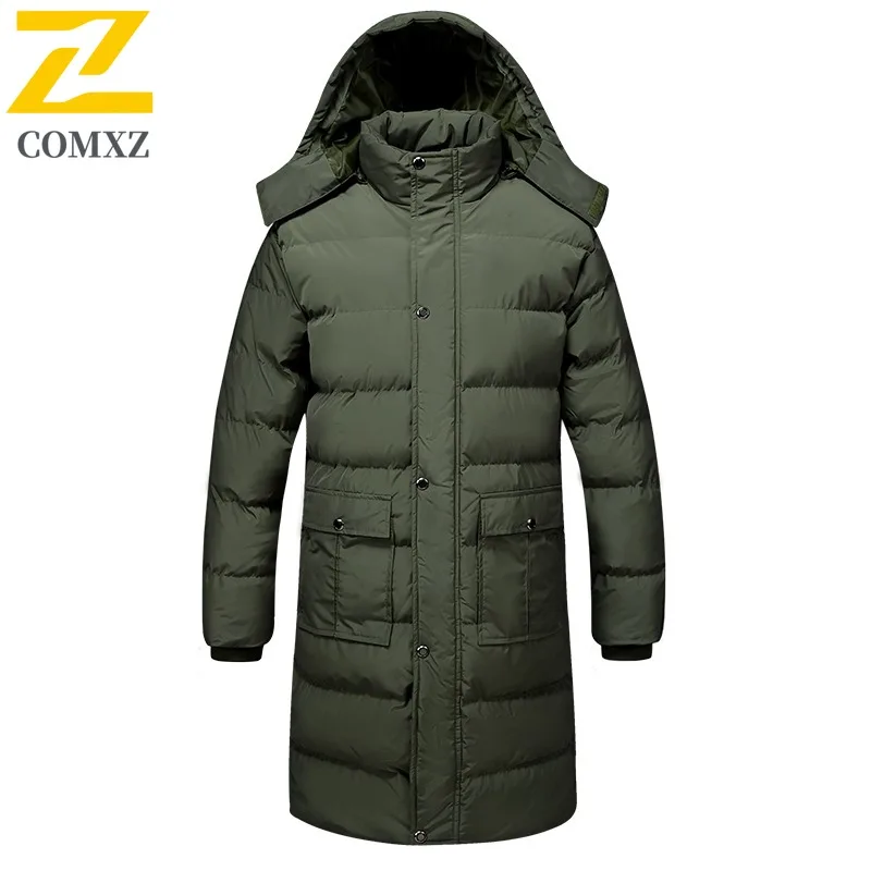 

Мужской модный пуховик средней длины в корейском стиле, модная ветрозащитная водонепроницаемая куртка с капюшоном для катания на лыжах на открытом воздухе, парка