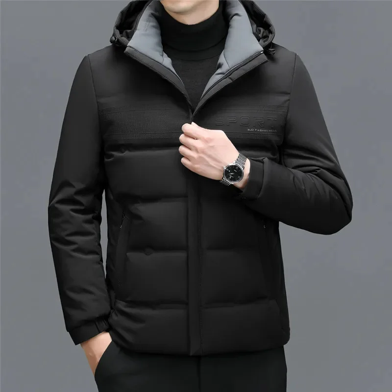 

Winter YXL-7783 New Down Coat Thickened And Warm Casual Business Hood Detachable Short White Duck Parka Fashion