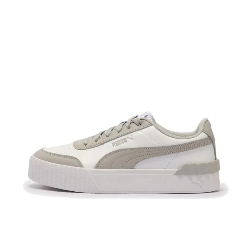 puma-carina-lift-abrasion-resistant-low-top-skateboard-shoes-women's-white-gray-373031-19