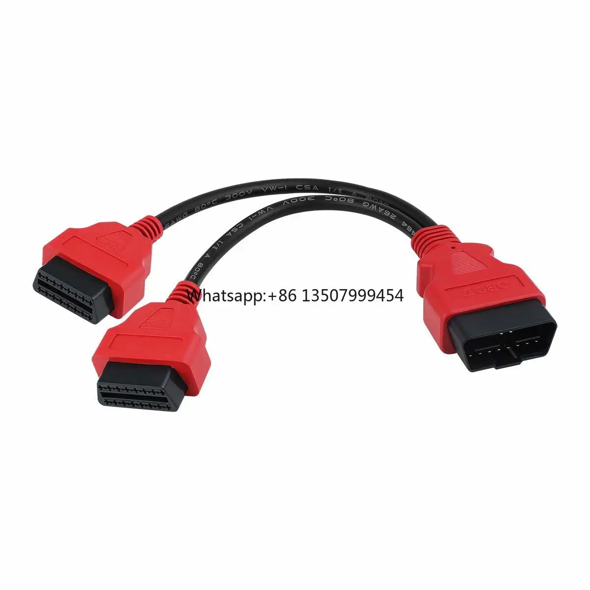 

IKKEGOL 30cm/12 Inch Ultra Low Profile OBDII Extension Cable, OBD II 2 Y Splitter Cable