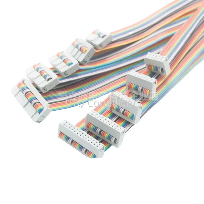 2.54mm FC pressure head gray white colored ribbon cable IDC ribbon cable co directional JTAG/AVR download connection cable