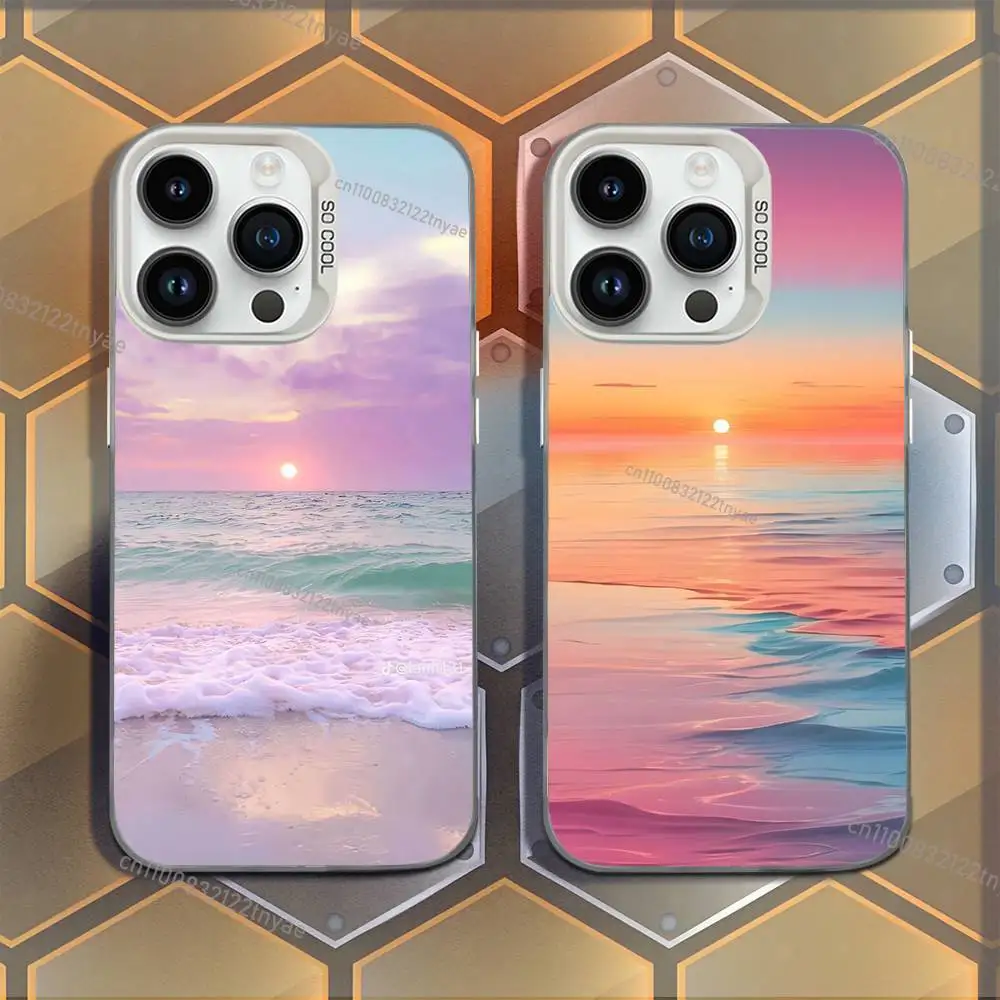

Sunset Silicone Phone Case For iPhone 17,16,15,14,13,12,11,Mini,Pro,E,MAX White Candy Matte Shockproof Cover