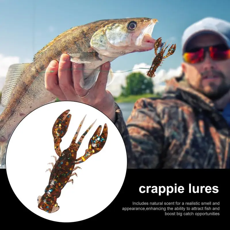 

Мягкие приманки для ловли окуня, реалистичная приманка для ловли раков, воблер, рыболовная приманка, 10 шт., натуральный аромат, реалистичная мягкая приманка для плавания, аксессуар для рыбы