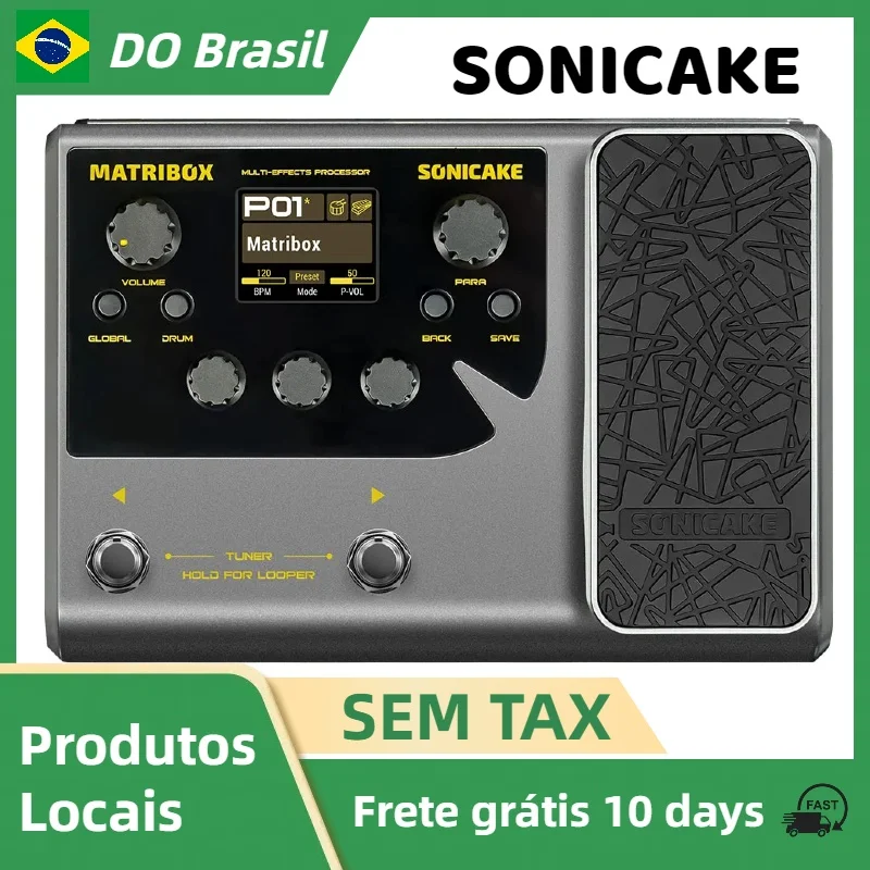 Sonicake Matribox Brasil New 140 Built-in Guitar/Bass/Acoustic Multi Effects Processor with Expression pedal Looper Modeling AMP