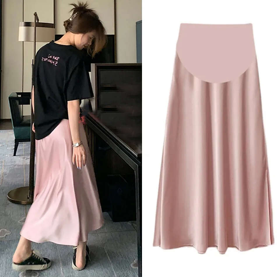 Elegant Maternity Summer Skirt 2024 Women Skirt with Flared Casual Style Slimming Design Ideal for Expectant Fashion Mothers