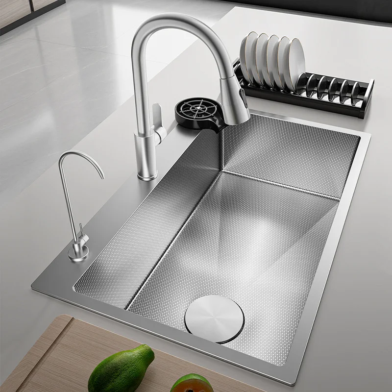

304 stainless steel sink installed on the kitchen side, single sink, vegetable basin, dishwasher, transverse narrow and long