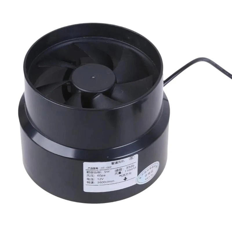  Waterproof 97mm Inline Blower 12V Exhaust Ventilation Fan for Marine Motorhomes Use with Quiet Performances 3600rpm