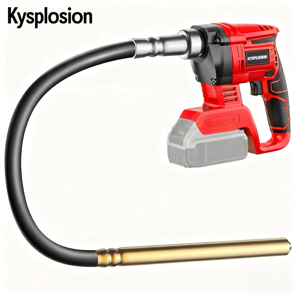 Cordless Electric Concrete Vibrator with 3.8ft Shaft Rod Handheld Concrete Vibrating Mix Concrete Tool For Milwaukee M18 Battery