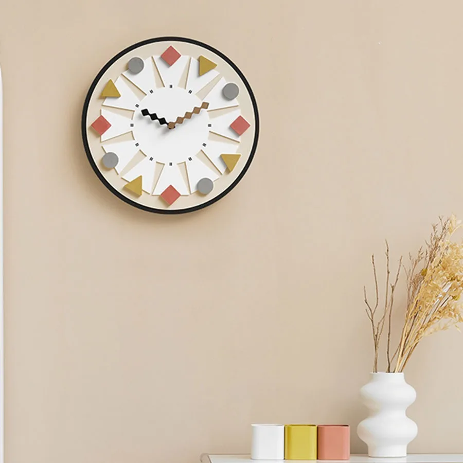 Gift Home Wall Clock Pieces Hand Art Deco Unique Elegant Wall Clock Living Room Wooden Colorful White Bedroom Horloge Home Decor