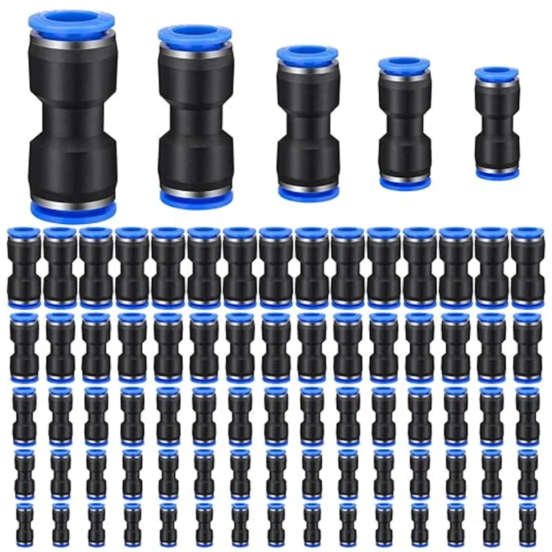 40/80PCS Pneumatic Fittings Quick Connector Air Tube Connectors Plastic PU PY PE PV PM SA 4mm 6mm 8mm 10mm 12mm Air Hose Fitting - view 2