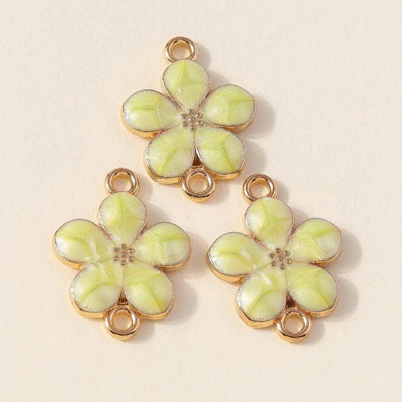 20 Stück modische, bunte Emaille-Blumen-Anhänger, Verbinder für die Schmuckherstellung, DIY-Halsketten, Armbänder, handgefertigtes Kunsthandwerk, Zubehör – Detail 6