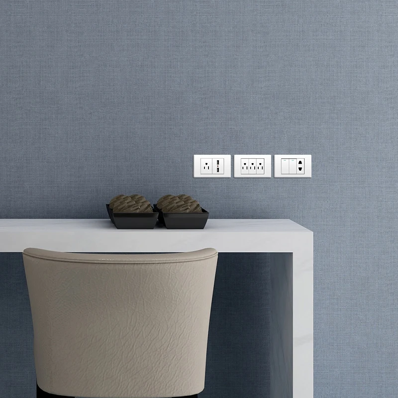 PSSRISE US Standard Wall Switch Socket White PC Panel DIY Multifunctional Switch Power Outlet USB Combination 118mm*72mm