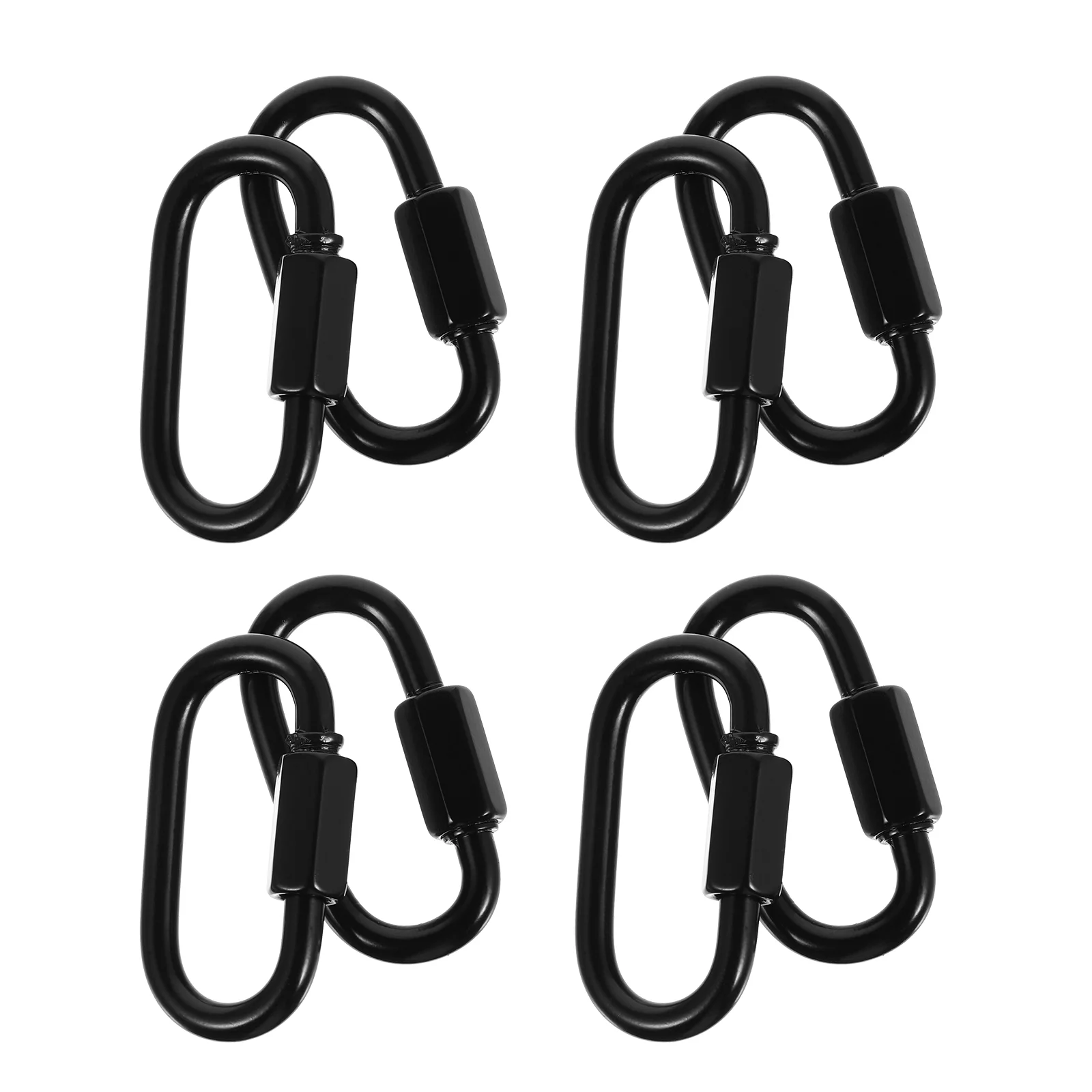 

8 Pcs Hooks Carabiner Rope Quick Link Connector Chain Matte Lifting Connectors Black Trailer Safety Locking