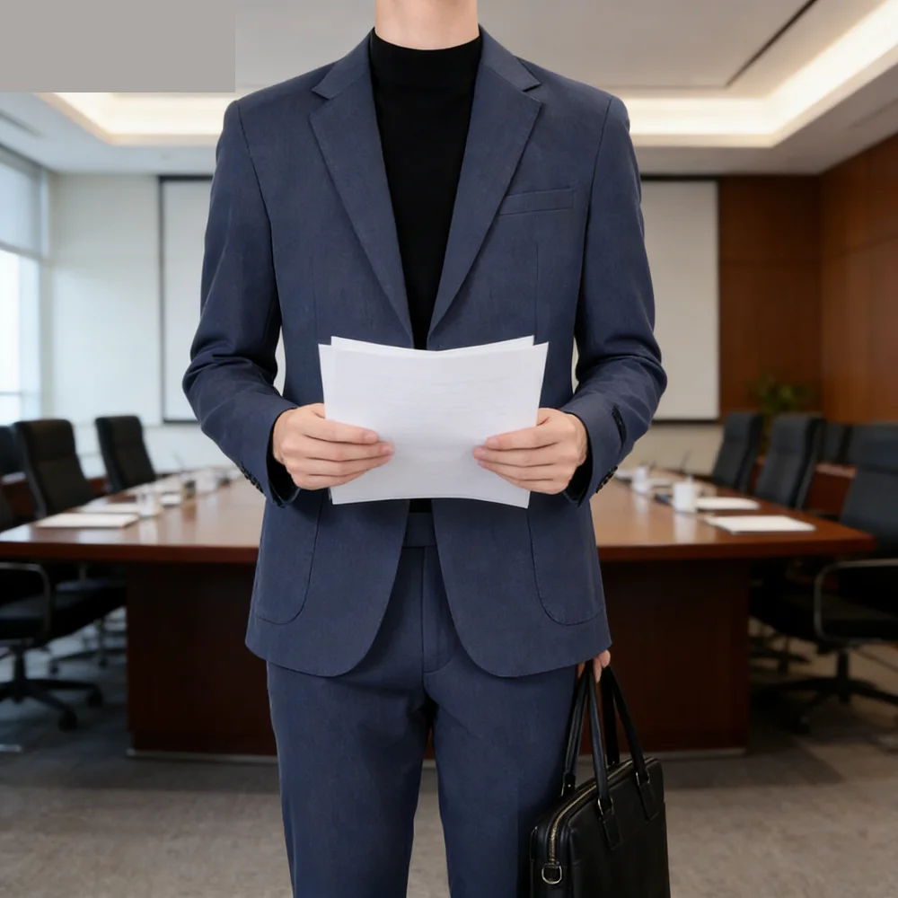 

Men's Linen Suit Set Summer Beach Regular Tern with Notched Lapel Vintage Blazer And Pants Ensemble