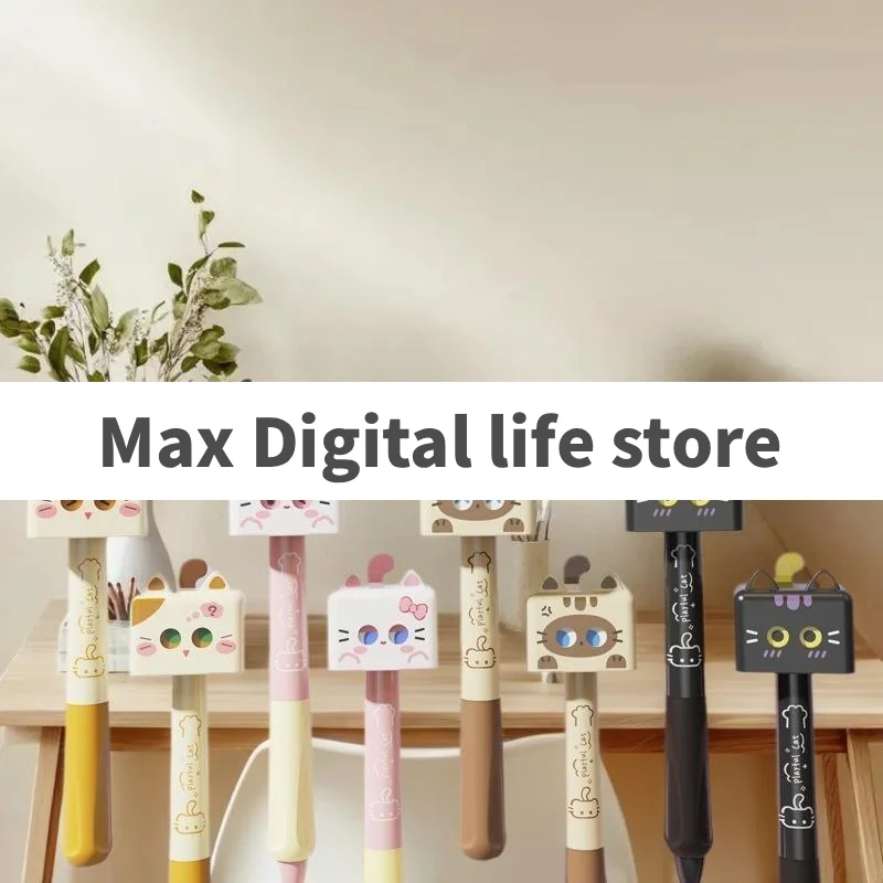 ปากกาเจลลายแมวน่ารัก 1/4 ชิ้น ขนาด 0.5 มม. หมึกดำ เขียนลื่น ปากกาลูกลื่น บรรเทาความเครียด แห้งเร็ว ปากกาแบบกลาง สำหรับโรงเรียนและสำนักงาน