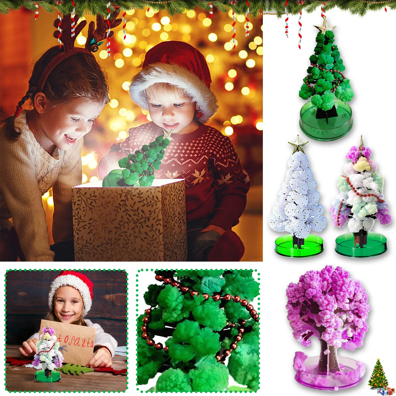 Paper Tree Puzzle Children'S Tree Crystallization Christmas Tree Will Paper Growing Tree Tree Toy 1ml