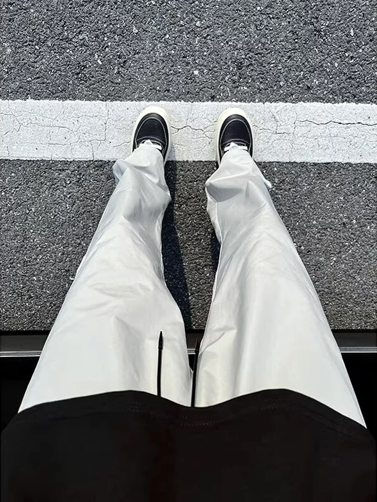 Calças de Secagem Rápida em Nylon Americano Cinza para Homens, Verão, Finas, Três Provas, Soft ell, Corte Reto, Slimming, C...