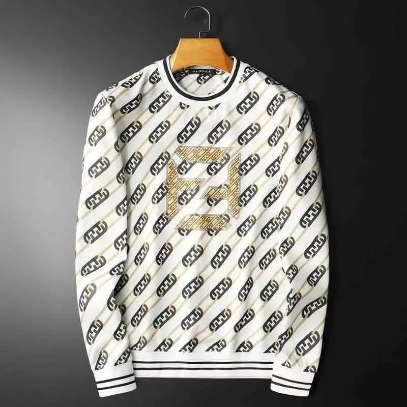 Men's sweater new print casual fashion trend slim versatile long sleeves