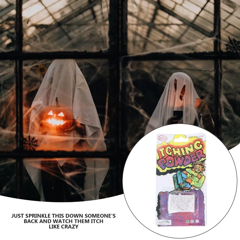 Halloween presente festa adereços fontes de festa truque engraçado jogo engraçado abril tolo brincadeira brinquedos coceira em pó mordaça piadas brinquedos