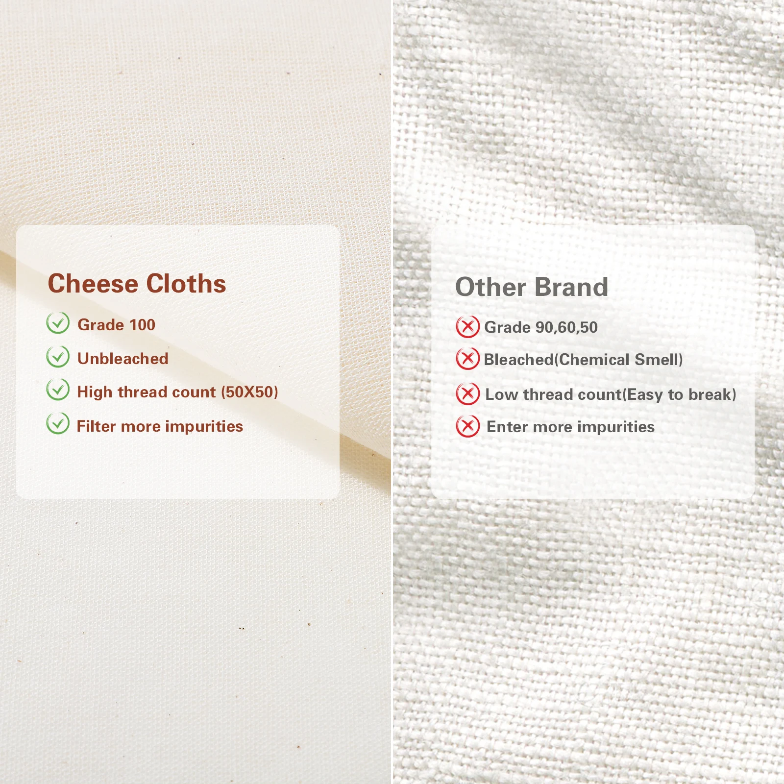 

8Pcs Cheesecloth for Cooking Reusable Straining Cloth for Tofu Making Fine Mesh Dairy Filtering Baking and Food Prep