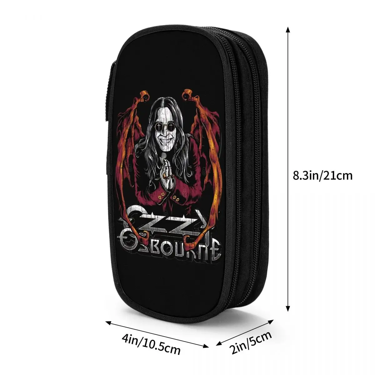 Vintage Ozzy Osbourne Pencil Cases Pen Bags for Student Large Storage Office Gift Pencil Box