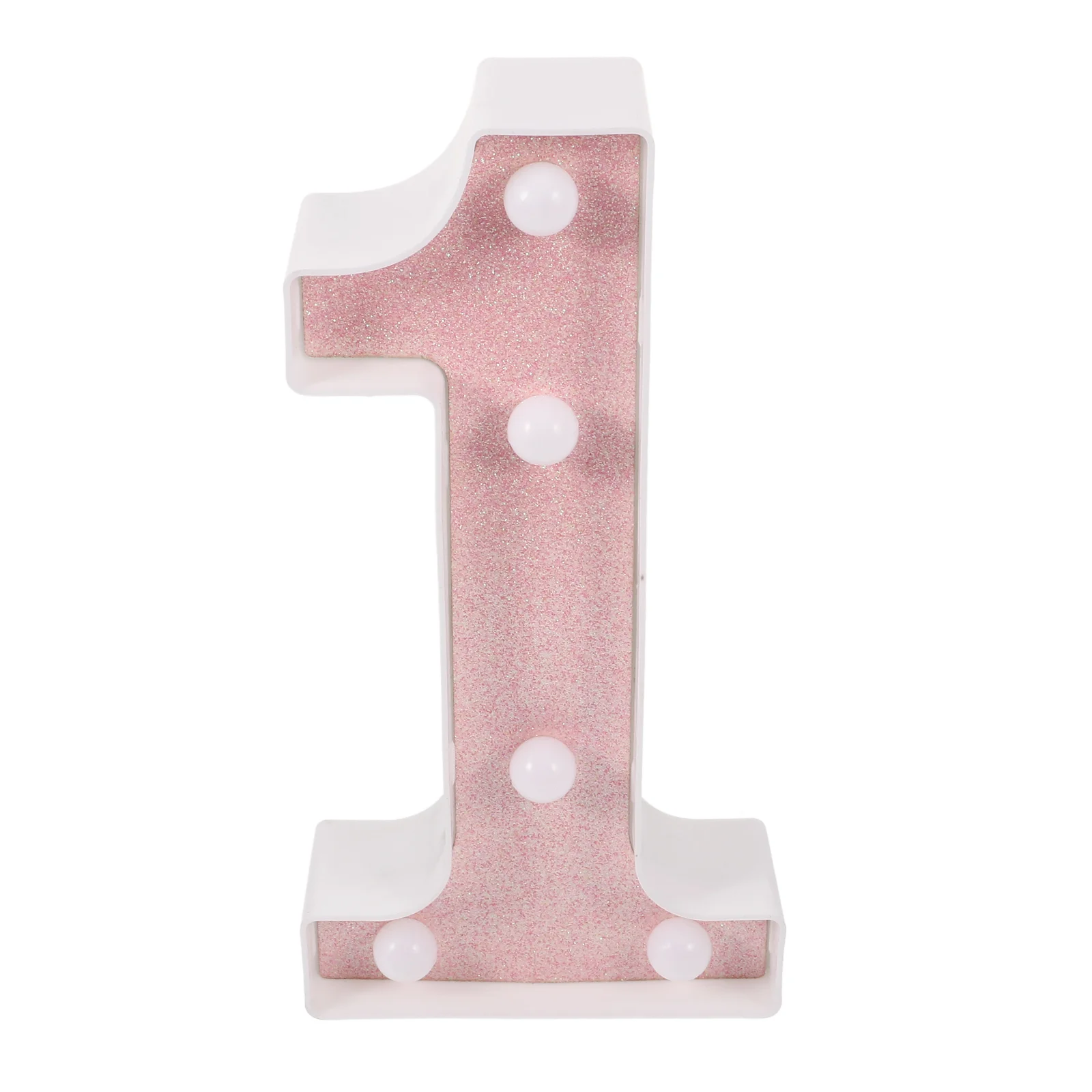 LED Decor Letter Lights, Digital, Um Sinal para Primeiro Aniversário, Rosa, Ouro, Acima, Acima, Número