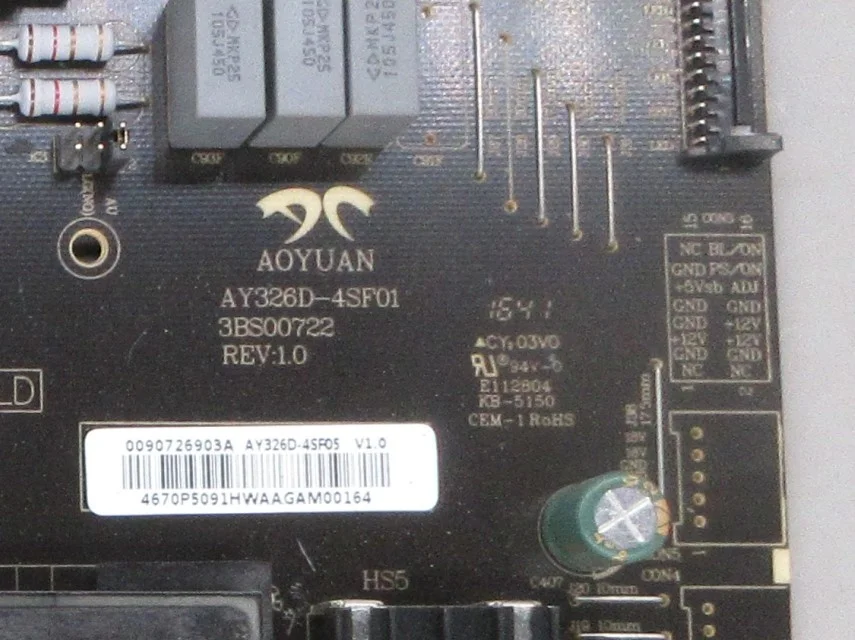 Disassemble for Haier u70h3 power board ay326d-4sf01 3bs00722 0090726903a