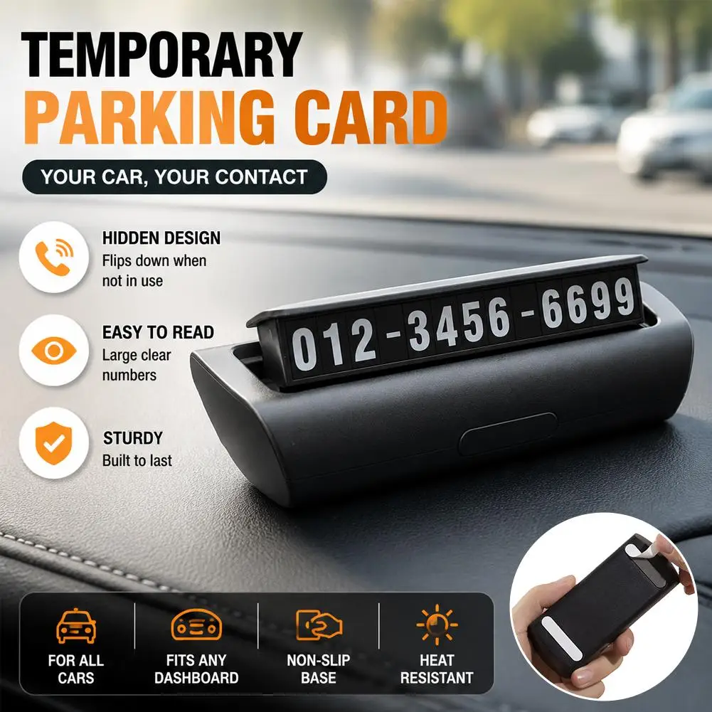 Car Temporary Parking Card  Hidden Moving Creative Phone Number Plate Car Dashboard Ornament