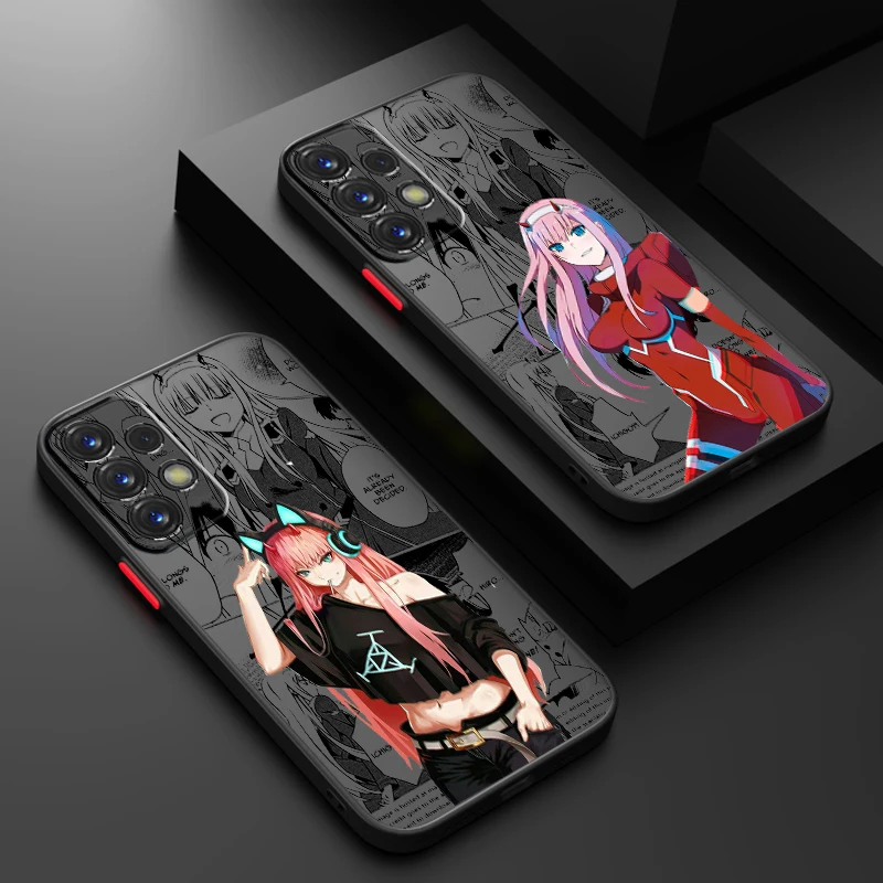 Darling In The Franxx Comics Frosted Translucent For Samsung Galaxy S24 S23 S22 S21 S20 FE S10 S9 S8 Plus Ultra Pro 5G Back