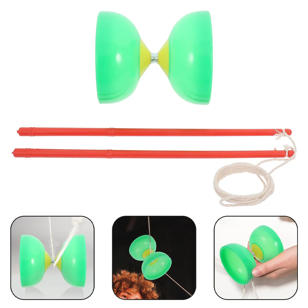 

2 Sets Three Bearing Diabolo Outdoor Fitness Yoyo Kids Toys Chinese for Plaything Toddler