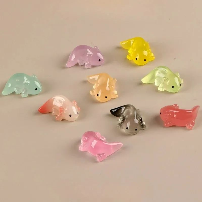 10PCS Luminous Mini Salamander Cute Decoration DIY Home Office Desk Fairy Garden Dollhouse Landscape Ornament Accessories