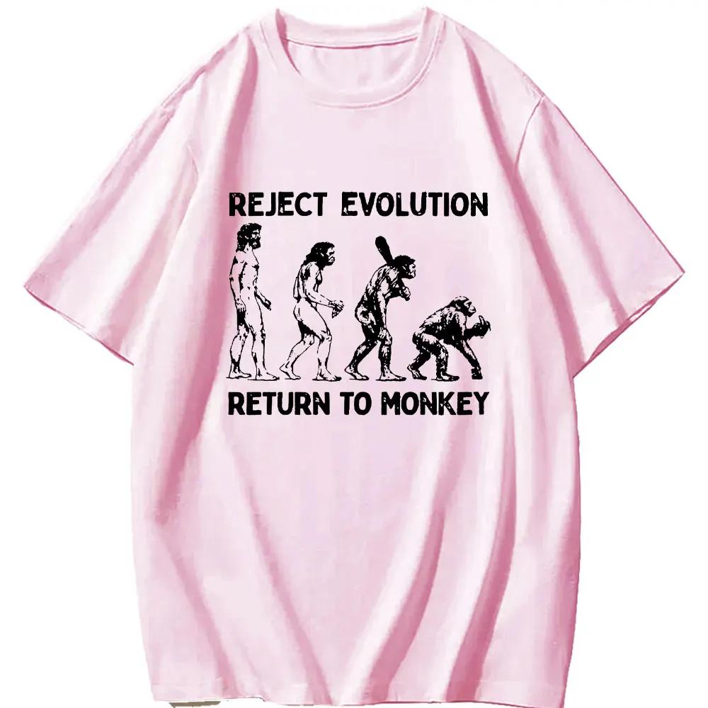 Unisex Reject Evolution Shirt Funny Offensive Meme Tee Return To Monkey Tops Stupid Vintage Retro Graphic Shirts Reject Humanity