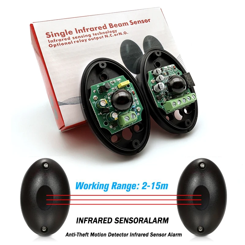 

New Garage / Gate / Doors Windows Single-beam Infrared Sensor Anti-theft Alarm System automatic Barrier gate Obstacle Detector